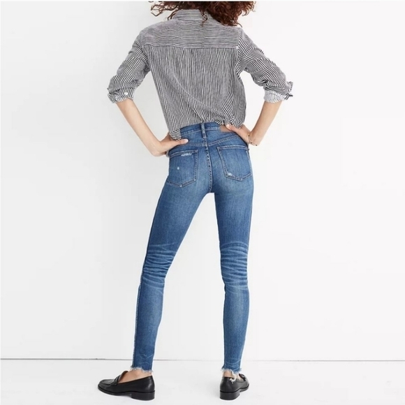MADEWELL 9in High Rise Distressed Skinny Jeans - Picture 3 of 16
